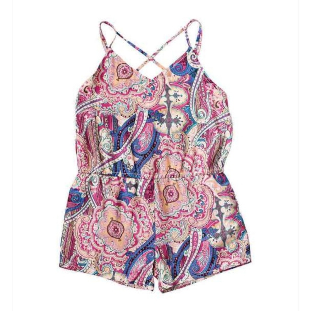 Paisley Cross strap Romper